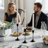 NLBTW Black Candlestick Holders, Metal Taper Candle Holder, Set of 3