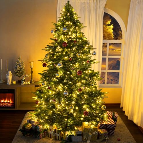 LAMPHOME 100 LED Warm White String Lights - 21.6FT LED Christmas Light, Mini led Extendable Green Wire Waterproof Indoor Outdoor Fairy String Lights for Xmas Tree Holiday Home Party Garden