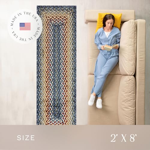 Maples Rugs Marion Braided-Style Print Runner Rug, 2' x 8', Multi-Color