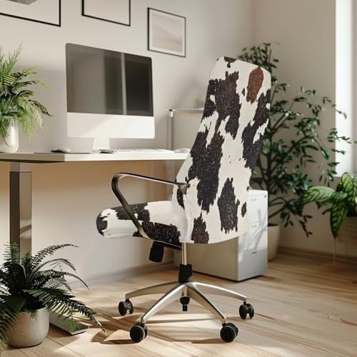 Cow Print Universal Office Chair Cover Stretchable Elastic Desk Chair Cover Dustproof Computer Chairs Slipcover