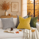 Fall Decorative Throw Pillow Covers Pack of 2,20x12 Inch Mustard Yellow