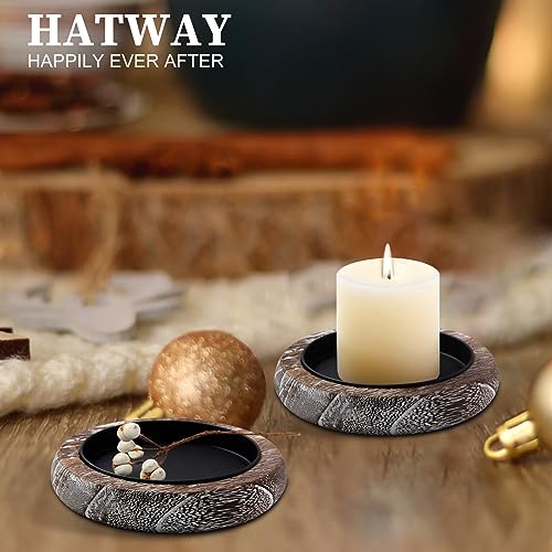 Hatway Wood Candle Holders for Pillar Candles