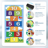 Hop Scotch Inside Rug for Kids, Hopscotch Rug for Kids, Non-Slip Indoor Play Mat, 23.6x47.2 In, Durable & Easy to Clean, Perfect for Bedrooms, Playrooms, Daycares, Preschools – Fun Learning & Play