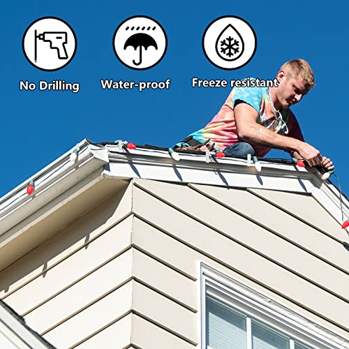 Plastic Christmas Light Hanger Clips, Fascia Board Clips, Deck Banister Light Clips, Holiday Light Clips Hangers Outside Indoor for Fascia Board in Thickness from 1''-1 5/8" (50PCS)
