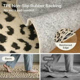 Leopard Print Rugs 9x12 Washable Area Carpet for Living Room Bedroom