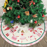 Cute Nutcracker Christmas Tree Skirt 36" Christmas Pink Nutcracker Tree Skirts Santa Mat for Mini Small Pencil Big X-Mas Tree Farmhouse Ornaments Decorations