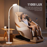 Light Therapy Lamp 11000 Lux, LED UV-Free Sunlight Lamp,Full Spectrum Happy Therapy Lamp with 10 Adjustable Brightness Levels, 2 in 1 Retractable Floor Light Therapy Lamp