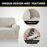 PrinceDeco Stretch Loveseat Sofa Cover Bundle T Cushion Loveseat Slipcover, Island Fossi