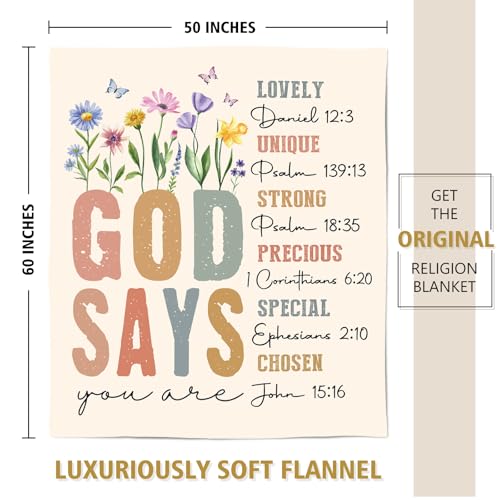 SteadStyle Christian Gifts for Women Birthday - Inspirational Floral Throw, Religious Birthday Gift for Women, Christian Blanket for Mom Sister Friend Girl, Baptism Confirmation Spiritual Gift for Her