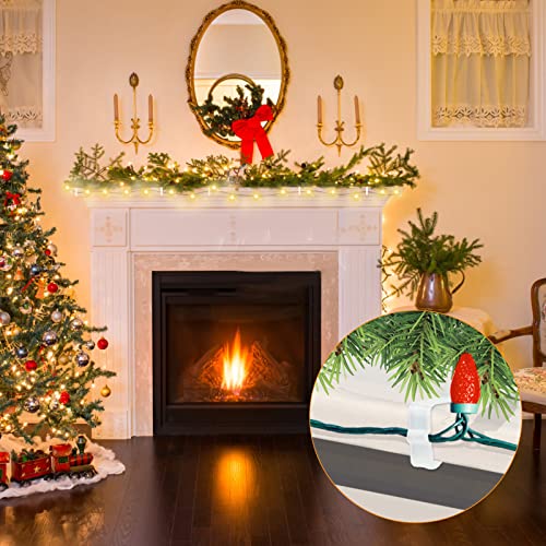 Plastic Christmas Light Hanger Clips, Fascia Board Clips, Deck Banister Light Clips, Holiday Light Clips Hangers Outside Indoor for Fascia Board in Thickness from 1''-1 5/8" (50PCS)