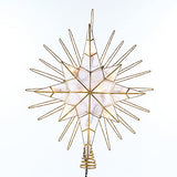 Kurt Adler 10 Light Gold Glitter Capiz Bethlehem Star Treetop, 14"