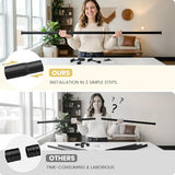 Black Curtain Rod 72-144 Inch, 1" Diameter Curtain Rods for Windows, Heavy Duty Long Drapery Rod with Brackets for Bedroom, Living Room, Kitchen, Patio