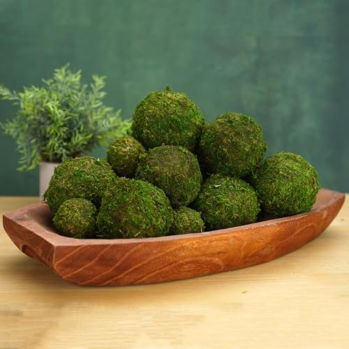 Decorative Moss Balls Set - Fake Moss Balls for Bowl Fillers, Centerpiece Decor, Home Decor, Vase Filler, Wedding Decor, Table Arrangement, Coffee Accents, DIY Crafts (Extra Large - 4"-Set of 6)