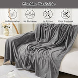 MEETSKY Couch Cover for 3 Cushion Couch Cat Scratch Proof Sofa Covers Washable Couch Protector Sectional Couch Covers for Dogs Soft Couch Cover Blanket Sofa Slipcover for Pets Kids, 91" x 134", Grey