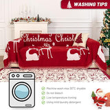 MYSKY HOME Christmas Couch Cover Sofa Cover, Couch Covers for 3 Cushion Couch Sofa Pet Friendly, L Shaped Couch Cover, Sectional Couch Covers Non Slip Furniture Protector for Kids, Dogs, 71"x134", Red