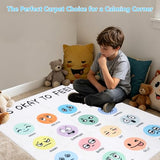 3.3x4ft Calming Corner Classroom Rug Educational Sensory Emotion Feelings Carpet Reading Corner Items Rug Soft Fluffy Mental Health Rugs Washable Non Slip Carpet Floor Mat for Playroom School Nursery