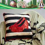 Collectibles The Wizard of Wicked Witch Ruby Slippers Sequin Bedding Super Soft Plush Decorative Throw Pillow, 16 in X 16 in, (Officially Licensed Product) By Franco