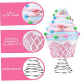 Candy Tree Topper Pastel Dessert Cupcake with Sturdy Spiral Bracket Tree Topper Ornament for Christmas Decorations Holiday Party Home Festive Decor