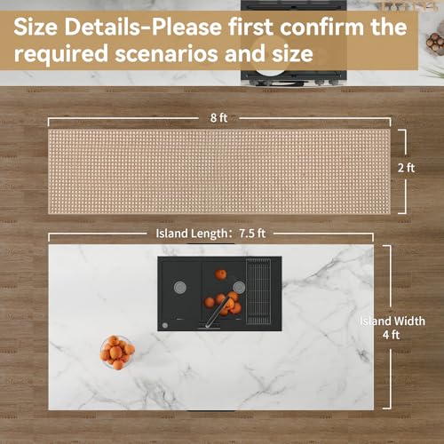 Hallway Runner Rug Extra Long Kitchen Runner Washable Brown 2x8 ft