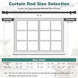 Ottsuls Curtain Rods for Windows, 32 to 60 or 71 Inches Max Adjustable Length, 1 Inch Diameter, Black Decorative Curtain Rod Set, Rustproof Heavy Duty Metal Pole with Brackets