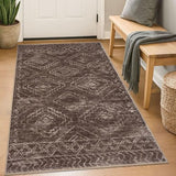 Small Area Rug 3'x5' Entryway Rug Washable Rugs, Chocolate Brown