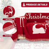 MYSKY HOME Christmas Couch Cover Sofa Cover, Couch Covers for 3 Cushion Couch Sofa Pet Friendly, L Shaped Couch Cover, Sectional Couch Covers Non Slip Furniture Protector for Kids, Dogs, 71"x134", Red