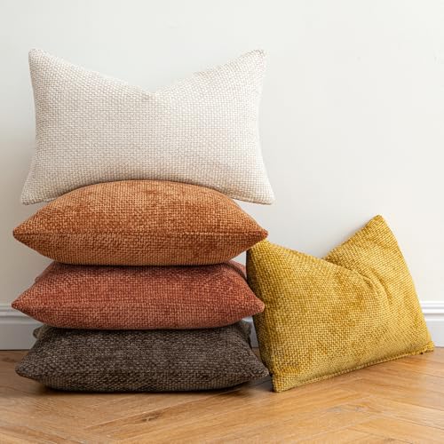 MIULEE Fall Decorative Orange Couch Throw Pillow Covers 20x20 Inch 2 Pack