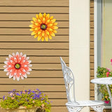 Dekomere Metal Flowers Outdoor Decor 13" Metal Sunflower Wall Art Decorations Sunflower Wall Decor for Kitchen Living Room Porch Garden Yard