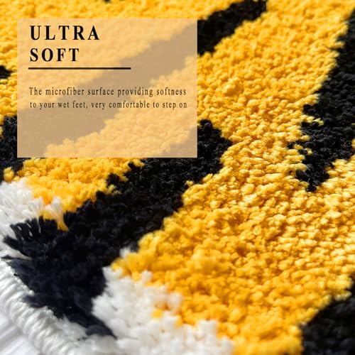 UKELER Kids Bathroom Rugs, Cute Tiger Shaped Nursery Rug Cartoon Bath Rug Non Slip Funny Accent Bedroom Rugs Absorbent Shag Bath Mats for Bathroom, Kids Room, Bathtub, Sink, Entry Way 35''×20''