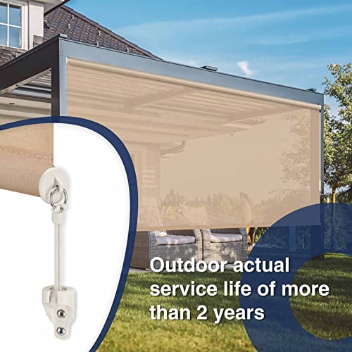 Coolaroo Shade Replacement Parts Bungee Kit and End Cap,Weather Resistance,for Coolaroo Exterior Roller Shade,Outdoor Blinds,Roller Shades(Sand,2 Set)