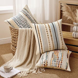 Boho Decorative Pillow Covers Gray Blue Stripe 18x18 Inch Pack of 1