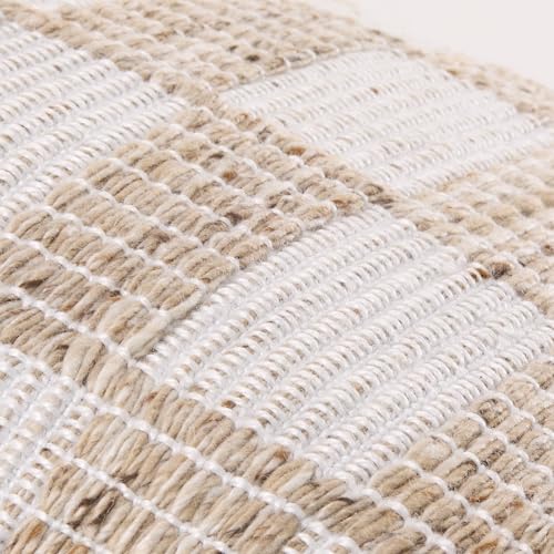 Livabliss x Galey Alix Katalina Indoor/Outdoor Accent Pillow Cover with Poly Insert, 20" L x 20" W, Beige/Checkered