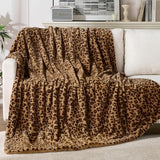 GALMAXS7 Cheetah Throw Blanket, Double-Sided Plush Fluffy - Luxury Faux Fur Leopard Print Blanket, Soft and Cozy Room Decor (50x60 Inches, Brown)