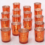 24Pcs Orange Votive Candle Holders Tea Lights Candles Holders