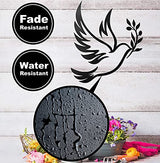 Vivegate Dove of Peace Olive Branch Metal Wall Art – Olive Branches Peace Black Outline White Dove Metal Wall Decor (Large - 15"X13", Dove)