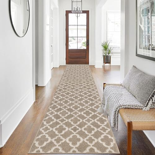 Runner Rug for Hallway 2'8" x 12' Non Slip Kitchen Runners Beige