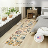 Maples Rugs Reggie Bohemian Floral Print Runner Rug, 2' x 7', Beige