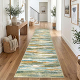 Abstract Washable Runners for Hallway 2.6x12 Runner Rug Non Slip
