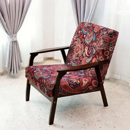 YISUN Sofa Couch Cushion Covers, Stretch Printed Couch Seat Slipcover, Soft Couch Cover for Dogs, Washable Non-Slip Furniture Protector for Sectional Armchair Loveseat (Red Flower, 2 piece)