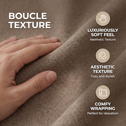 Kevin Textile 14x36 Inch Long Lumbar Cover 1 Pack Soft Boucle Textured Decorative Waterproof Rectangle Cushion Elegant Accent Pillows for Couch Sofa Chair Bed Home Decor Indoor Outdoor Taupe