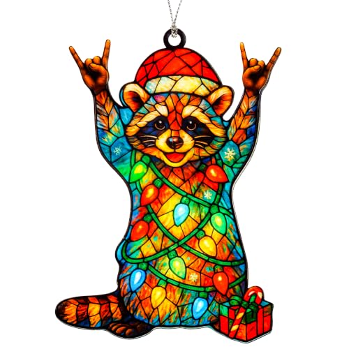 Funny Christmas Ornaments, Racoon Christmas Ornament, Christmas Ornaments 2026, Raccoon Gifts for Women Animal Lovers, Animal Gifts for Friends, Coworker, Raccoon Ornament Christmas Decorations