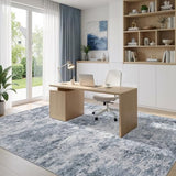 WITSHOCK 5x7 Area Rugs for Living Room: Machine Washable - Non Slip Modern Abstract Rug for Bedroom Under Dining - Stain Resistant for Household - Pet Owners (Blue)