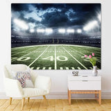 Emvency Tapestry Stadium Football Stadium Field Light Night Football Turf Home Decor Wall Hanging for Living Room Bedroom Dorm 60x80 Inches