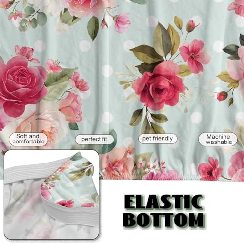 Flower Futon Cover Stretch Sofa Bed Covers Washable Armless Sofa Slipcover Couch Slip Cover Elastic Furniture Protector for Home Dogs Cats Pets