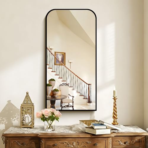 COFENY Bathroom Mirror, 18x36 inch Black Rectangle Wall Mounted Mirror with Thin Frame, Bathroom Vanity Mirrors for Over Sink, Entryway, Living Room, Bedroom