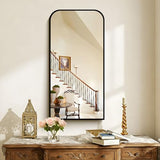 COFENY Bathroom Mirror, 18x36 inch Black Rectangle Wall Mounted Mirror with Thin Frame, Bathroom Vanity Mirrors for Over Sink, Entryway, Living Room, Bedroom
