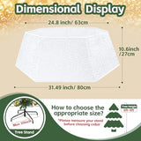 White Christmas Tree Collar for 9 ft Tree Foldable 31.49 Inch Sequin Christmas Tree Ring Velvet Tree Skirt Cover for Xmas Pencil Tree Holiday Decor