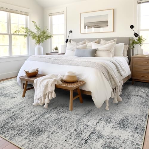 Modern Abstract 8x10 Area Rug, Machine Washable Non-Slip  Foldable Carpet