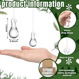 30 Pcs Clear Glass Teardrop Ornaments Christmas in July Crystal Raindrop Hanging Ornaments Crystal Chandelier Drop Pendant Icicles Decorations for Summer Tree Party Supplies (Mini Size)