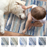 Lansny Small Abstract Area Rug, Entryway Rug Washable Door Mat Indoor Entrance, 2x3 Washable Rug Non-Slip, Soft Blue Kitchen Rugs Thin Print Faux Wool Floor Carpet Throw Rugs for Foyer Front Door Sink